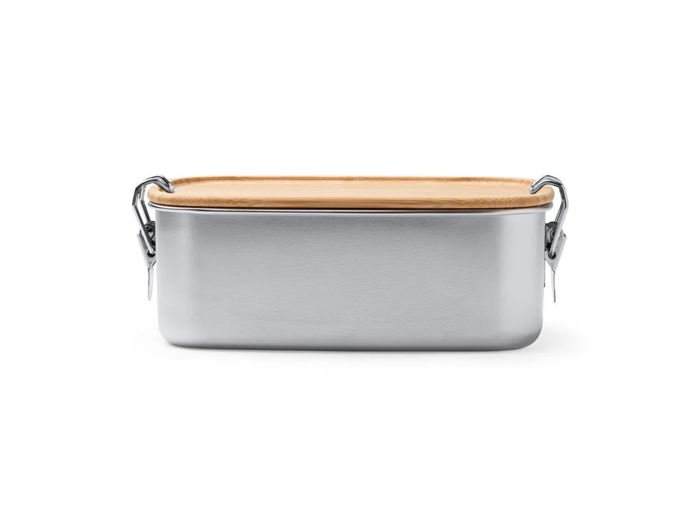 Ланч-бокс DAIKON из нержавеющей стали с бамбуковой крышкой, серебристый/бежевый, 1000 мл - фото 8