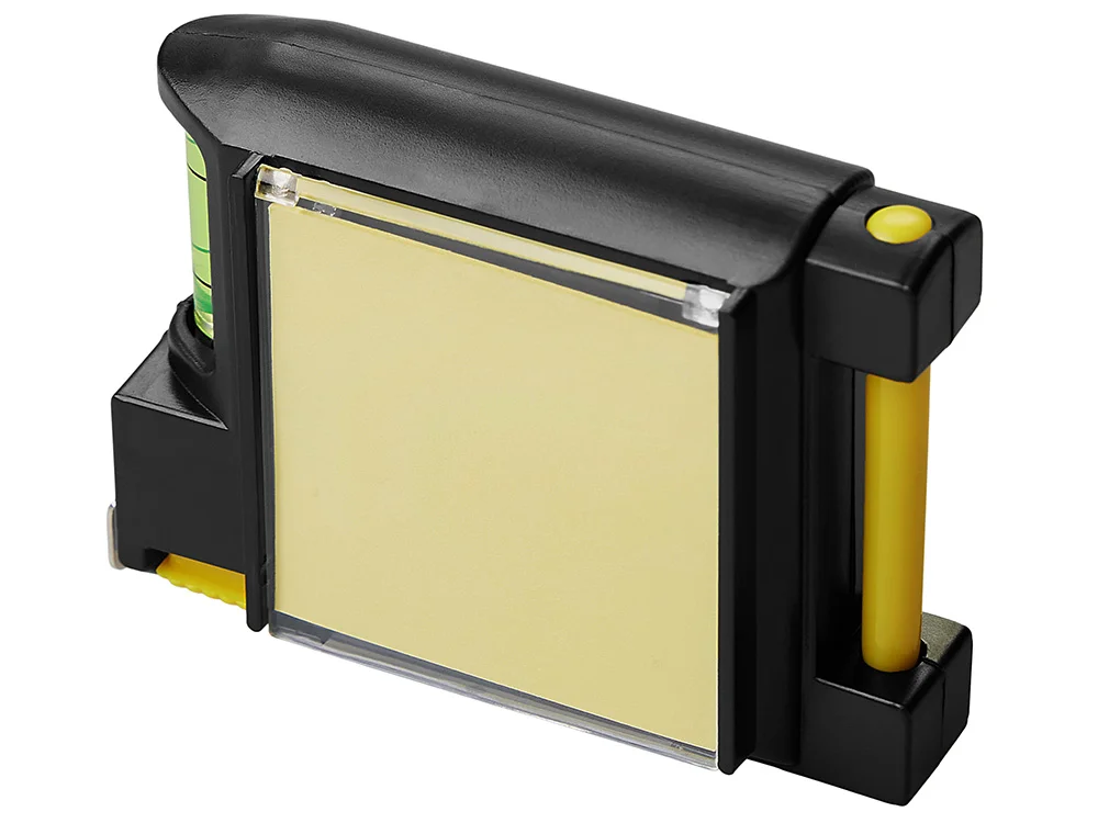 Рулетка на 2 м с уровнем и блоком для записей «Nerd», черный, желтый - фото 3