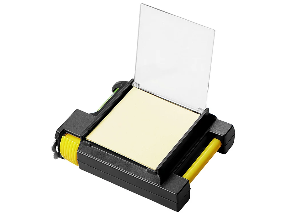 Рулетка на 2 м с уровнем и блоком для записей «Nerd», черный, желтый - фото 5