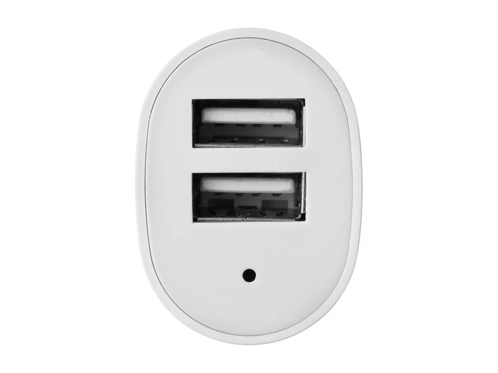 Адаптер автомобильный Split USB x 2 белый - фото 4