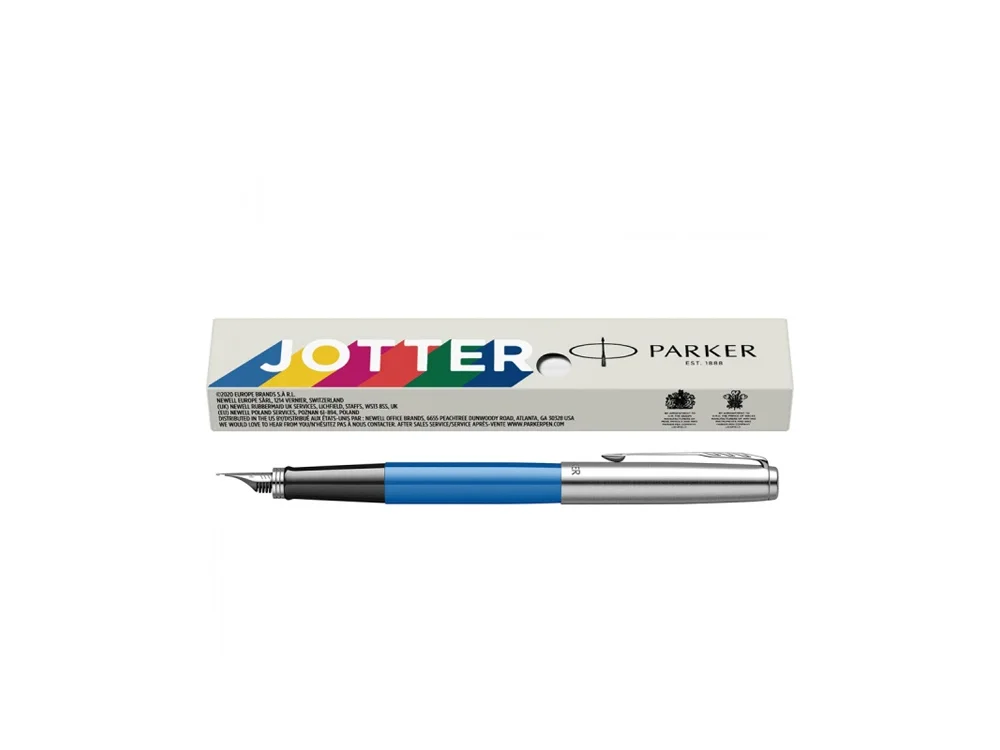 Ручка перьевая Parker Jotter Originals F серебристый черный синий - фото 6