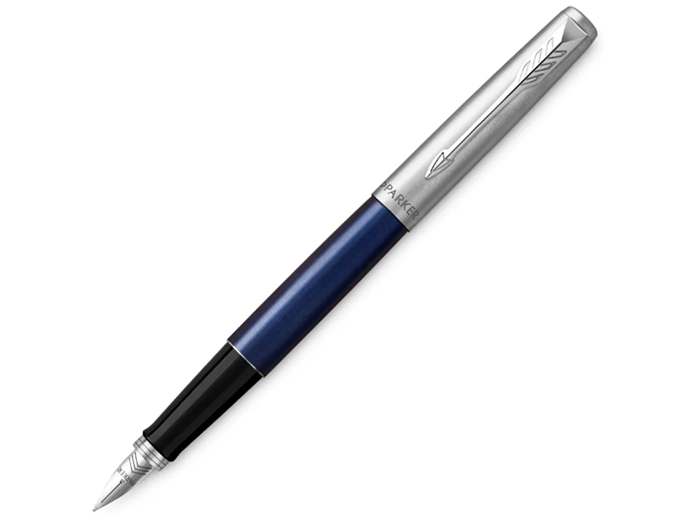 Ручка перьевая Parker Jotter Royal M темно-синий серебристый - фото 1
