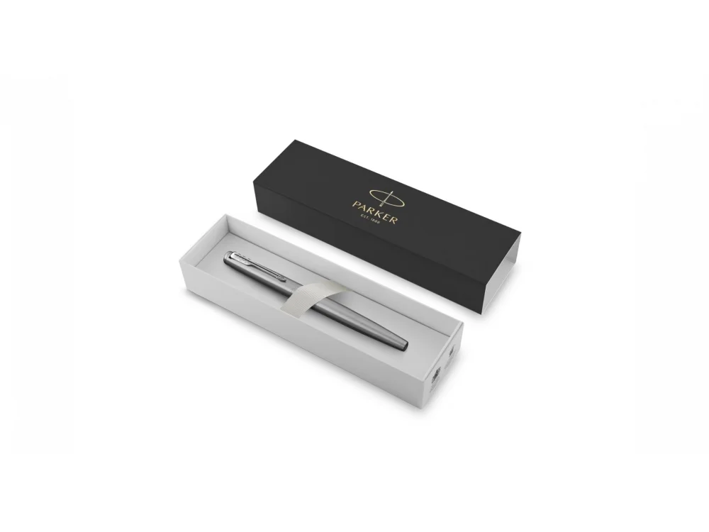 Ручка перьевая Parker Jotter Stainless M серебристый черный - фото 2