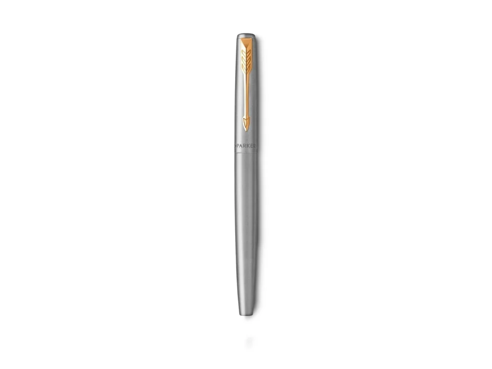 Ручка перьевая Parker Jotter Stainless M серебристый золотистый черный - фото 3
