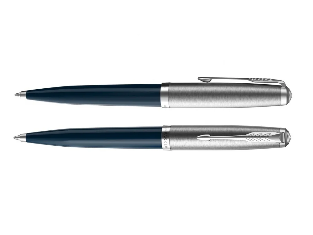 Ручка шариковая Parker 51 Core темно-синий серебристый - фото 3