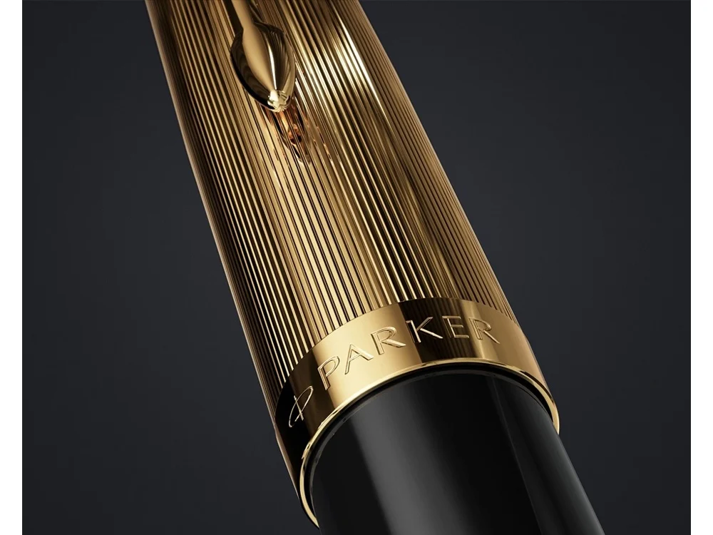 Ручка шариковая Parker 51 Deluxe черный золотистый - фото 6