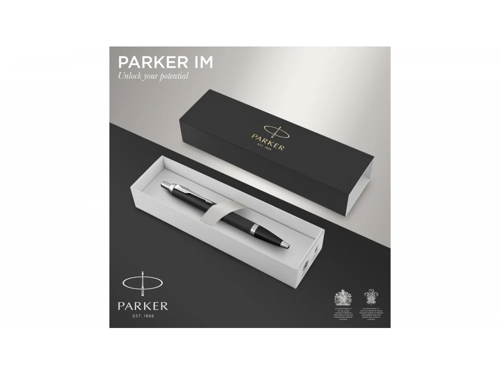 Ручка шариковая Parker IM черный серебристый - фото 7