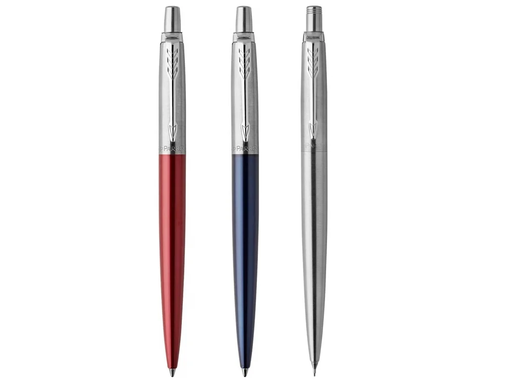 Набор Parker Jotter London Trio: ручка гелевая ручка шариковая. карандаш красный синий серебристый - фото 2