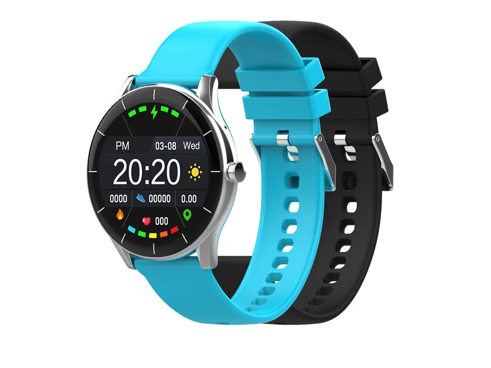 Умные часы IoT Watch GT 2 ремешка в комплекте черный голубой - фото 5