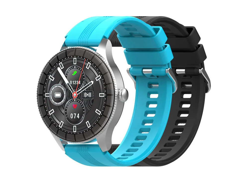 Умные часы IoT Watch GTR 2 ремешка в комплекте черный голубой - фото 5