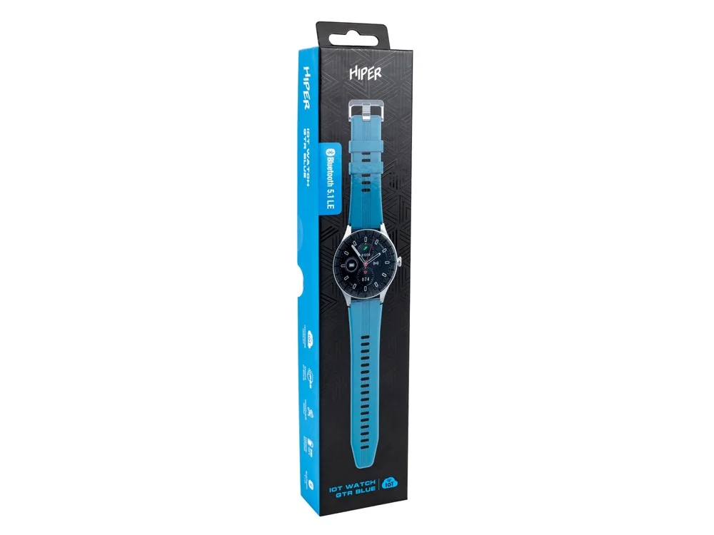 Умные часы IoT Watch GTR 2 ремешка в комплекте черный голубой - фото 7