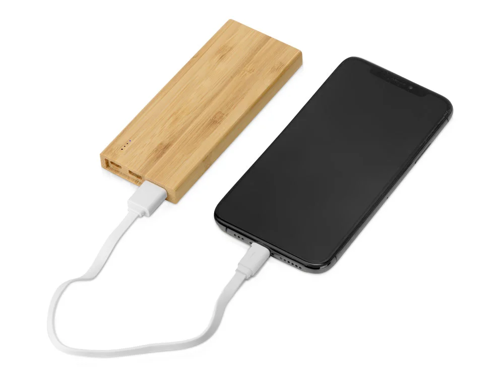 Внешний аккумулятор из бамбука Bamboo 5000 mAh натуральный - фото 2