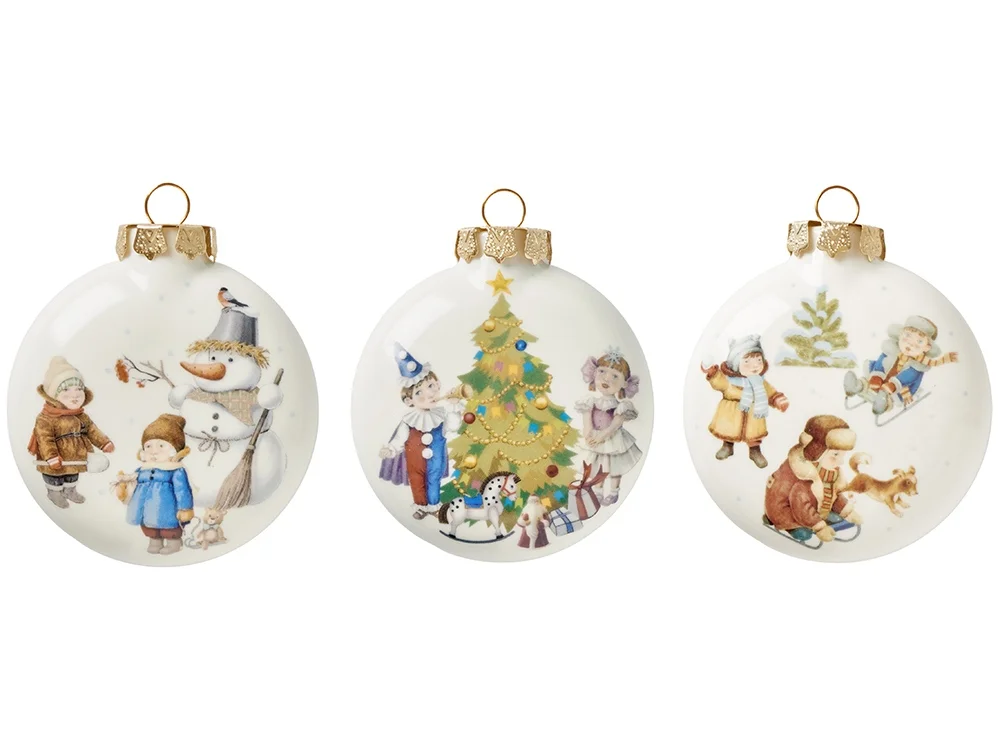 Набор новогодних игрушек 3 шт белый разноцветный - фото 2