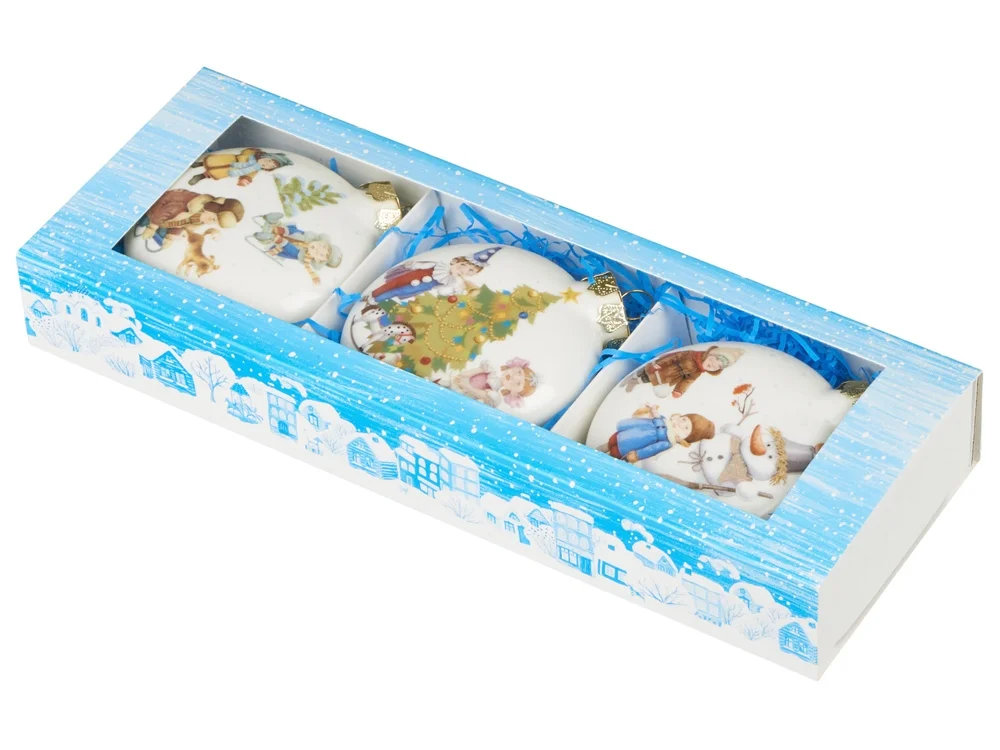 Набор новогодних игрушек 3 шт белый разноцветный - фото 5