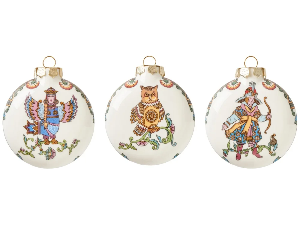 Набор новогодних игрушек 3 шт белый разноцветный - фото 2