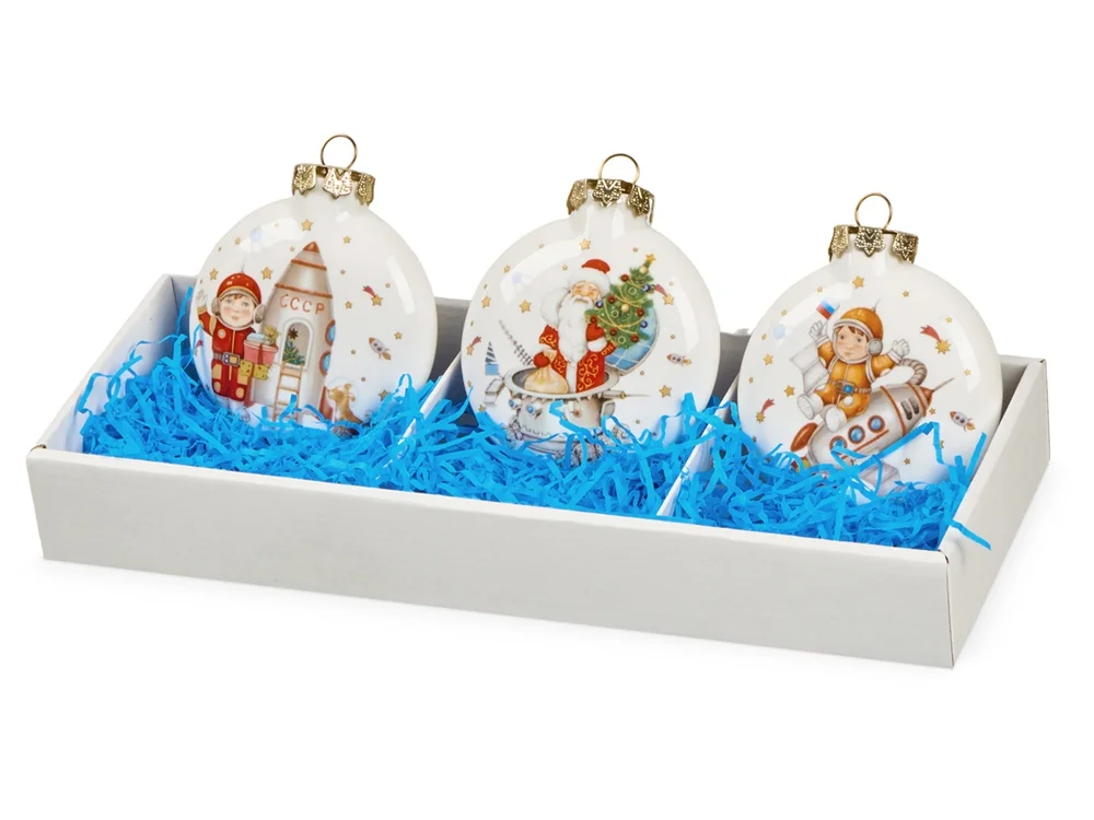 Набор новогодних игрушек, 3 шт - фото 1