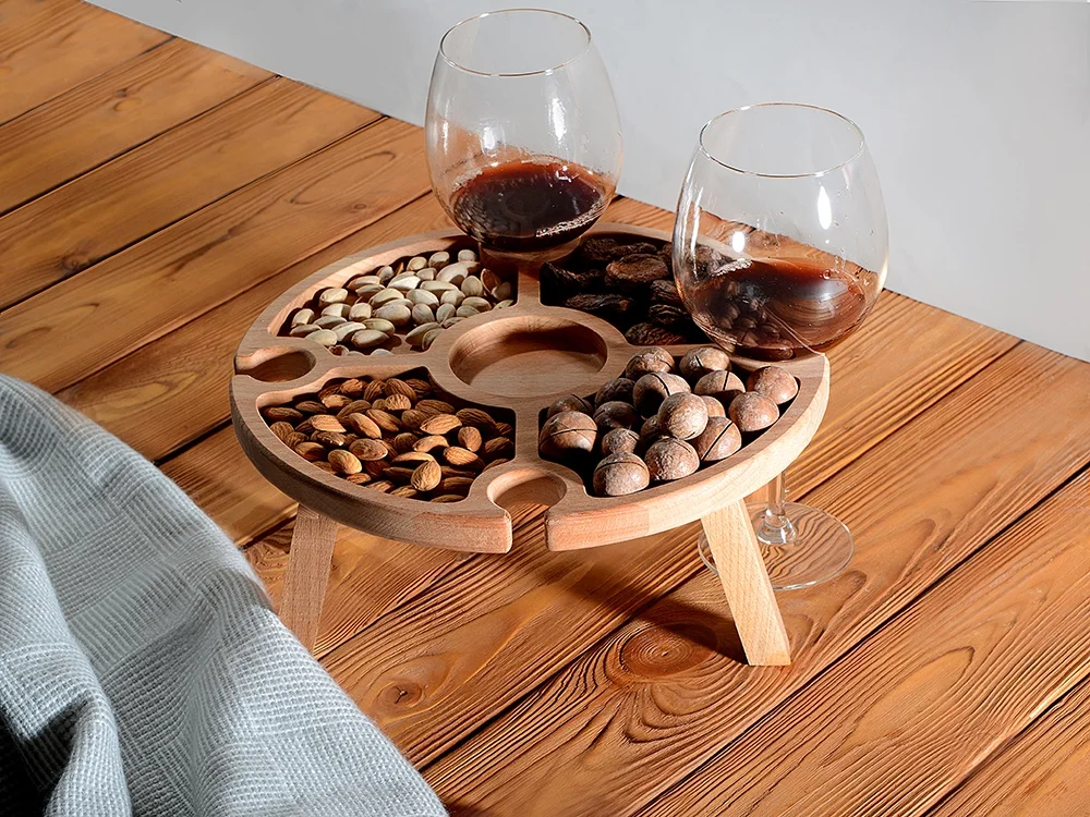 Деревянный столик на складных ножках Outside party коричневый - фото 12