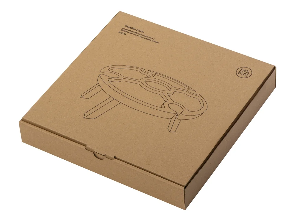 Деревянный столик на складных ножках Outside party коричневый - фото 8