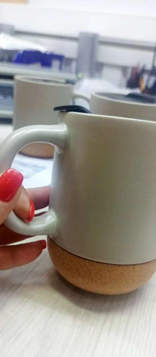 Кружка с пробковым дном и крышкой Denpasar бежевый 400 мл - фото 10