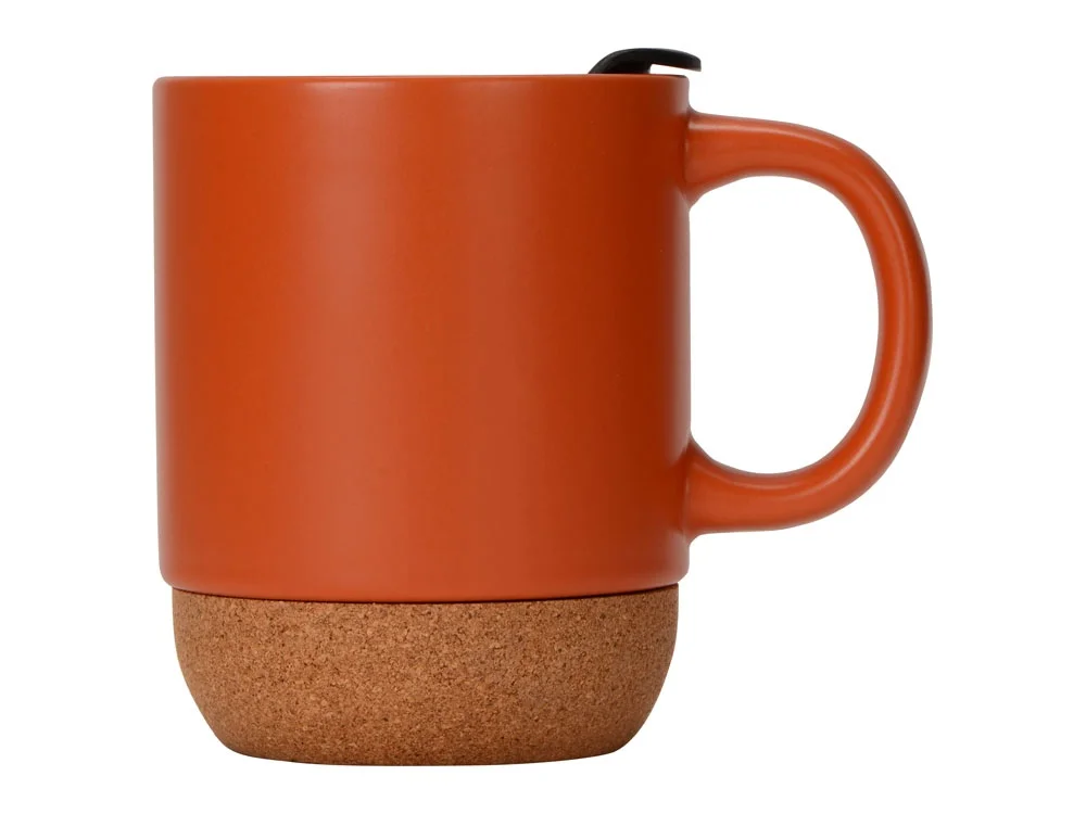 Кружка с пробковым дном и крышкой Denpasar оранжевый матовый 400 мл - фото 5