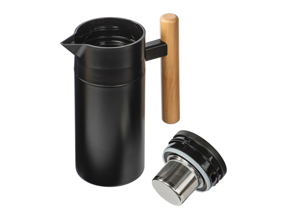 Вакуумный термокувшин с ситечком Arctic черный натуральный 1200 мл - фото 2