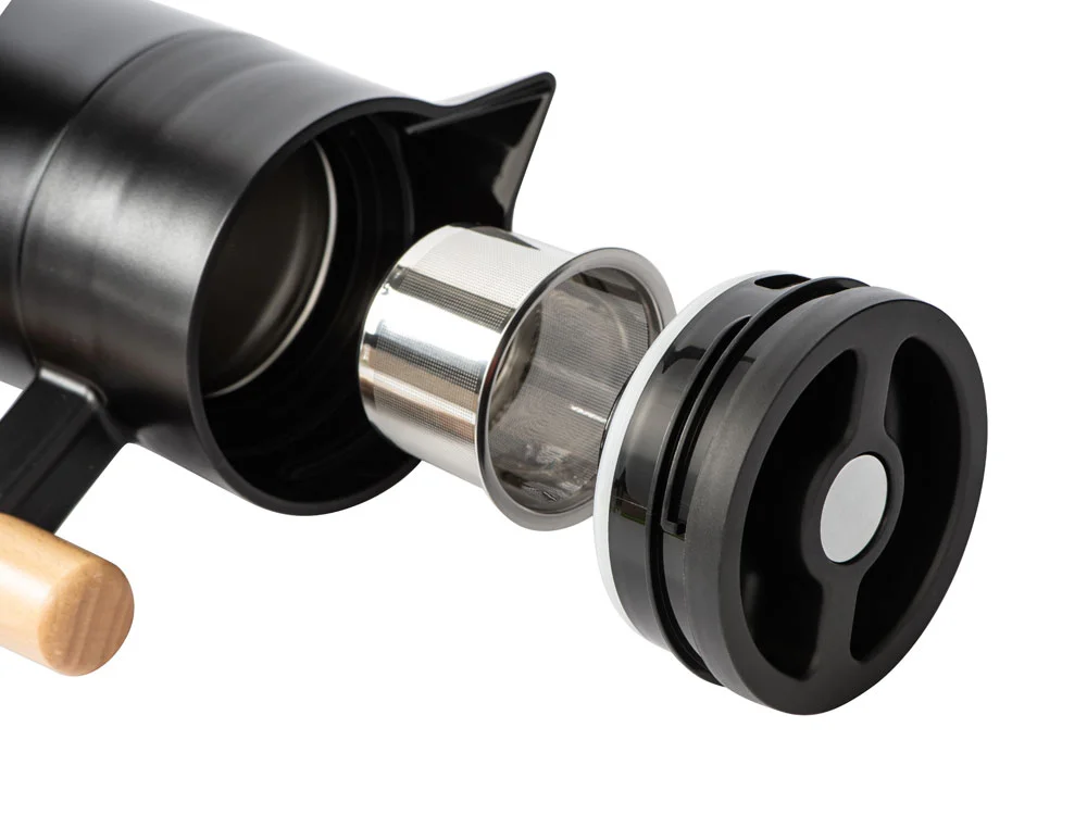 Вакуумный термокувшин с ситечком Arctic черный натуральный 1200 мл - фото 6