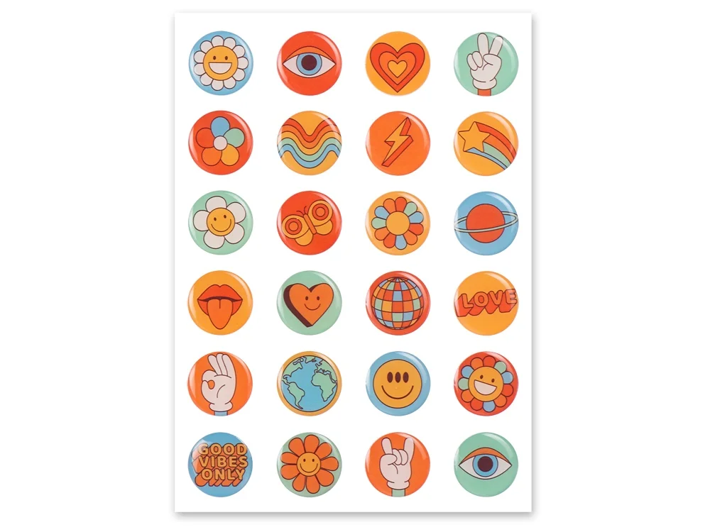 Сет объемных стикеров из эпоксидной смолы белый А5