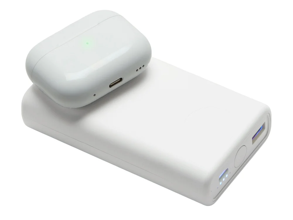Внешний беспроводной аккумулятор 2-в-1 с функцией зарядки Apple Watch QC/PD AtomIQ 10000 мАч белый - фото 9