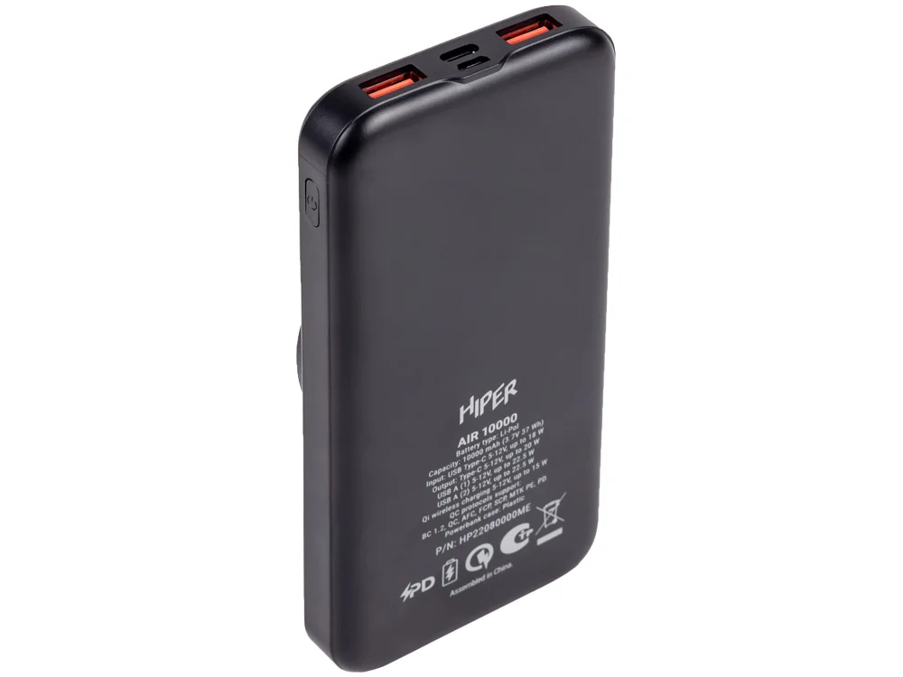 Внешний беспроводной аккумулятор AIR 10000 mAh черный - фото 4