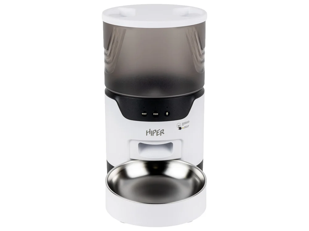 Умная Wi-Fi кормушка IoT Pet Feeder 3000 мл белый черный - фото 2