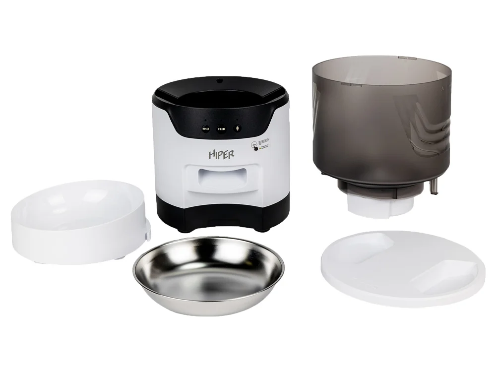 Умная Wi-Fi кормушка IoT Pet Feeder 3000 мл белый черный - фото 7