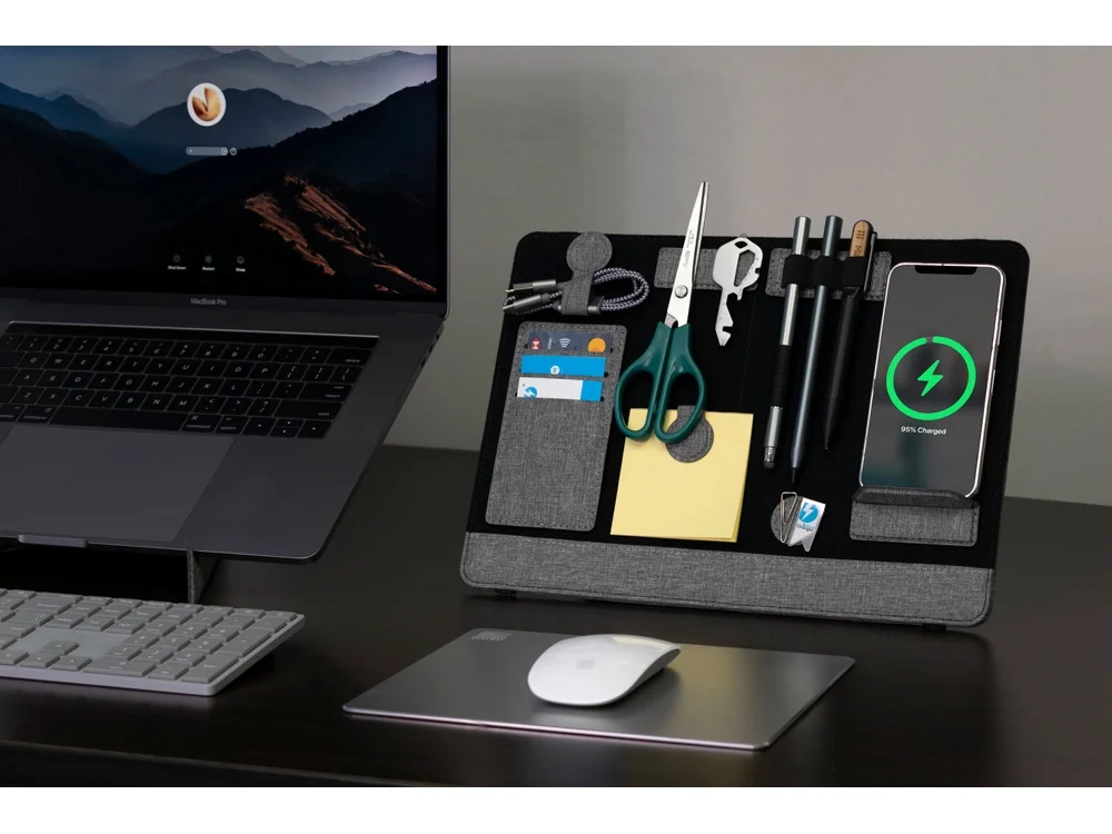 Складная подставка для ноутбука и органайзер для аксессуаров Clipboard Pro серый - фото 12