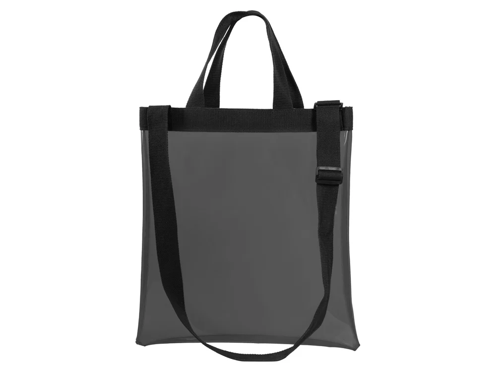 Сумка Frank из прозрачного пластика с регулирующейся лямкой черный - фото 2