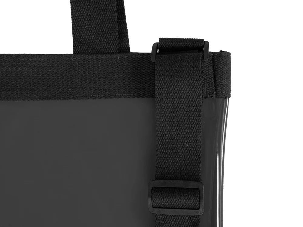 Сумка Frank из прозрачного пластика с регулирующейся лямкой черный - фото 4