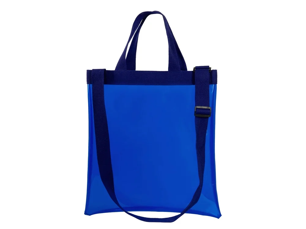 Сумка Frank из прозрачного пластика с регулирующейся лямкой синий - фото 2