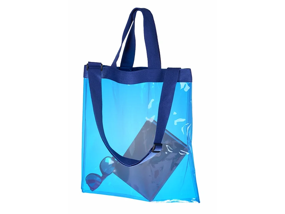 Сумка Frank из прозрачного пластика с регулирующейся лямкой синий - фото 5