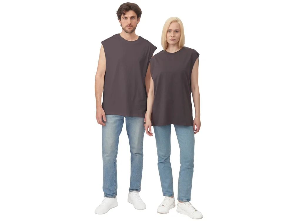 Майка оверсайз Berlin унисекс темно-серый M-L - фото 7