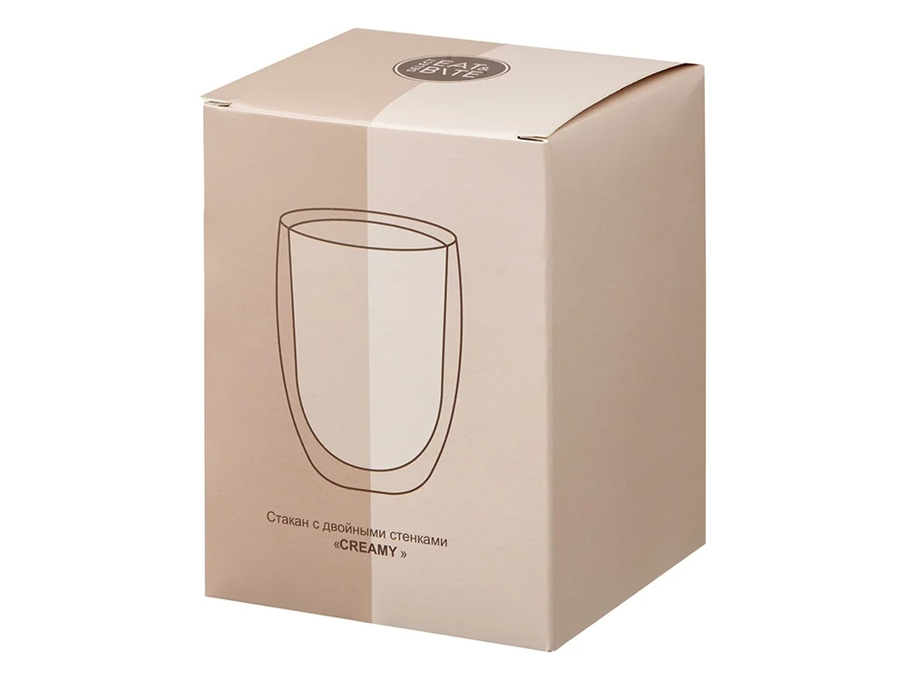 Стакан с двойными стенками Creamy белый прозрачный 350 мл - фото 7