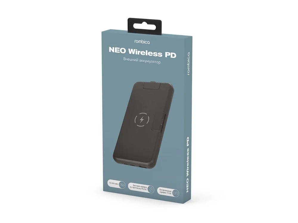 Внешний беспроводной аккумулятор NEO Wireless PD 10000 mAh черный - фото 6