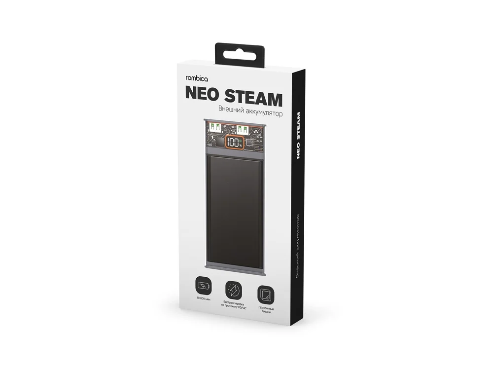 Внешний аккумулятор NEO Steam 10000 mAh серый - фото 5
