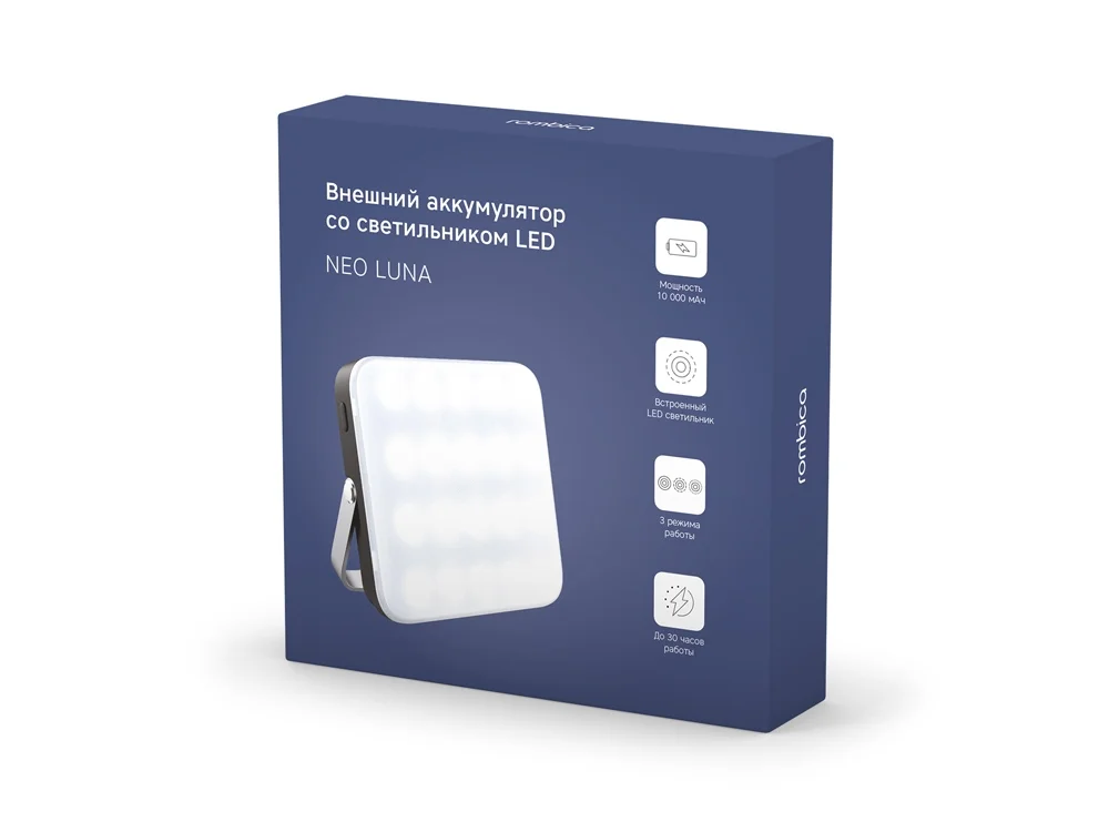 Внешний аккумулятор со светильником LED NEO Luna 10000 mAh черный - фото 4
