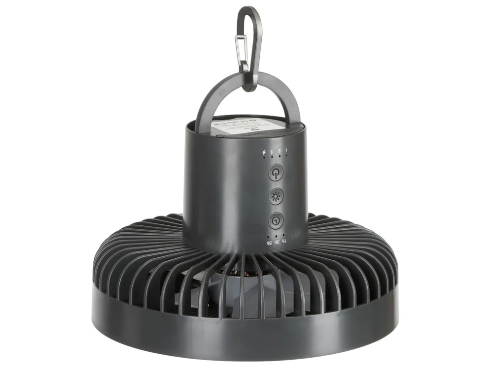 Портативный вентилятор с фонарем Jon темно-серый - фото 8