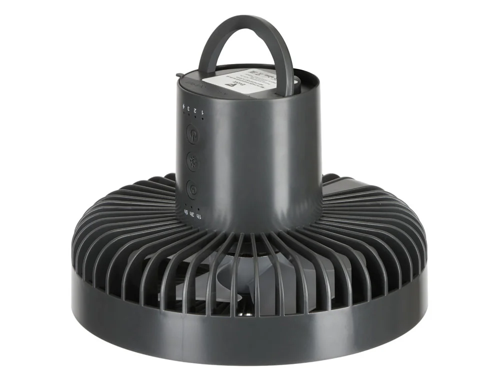 Портативный вентилятор с фонарем Jon темно-серый - фото 9