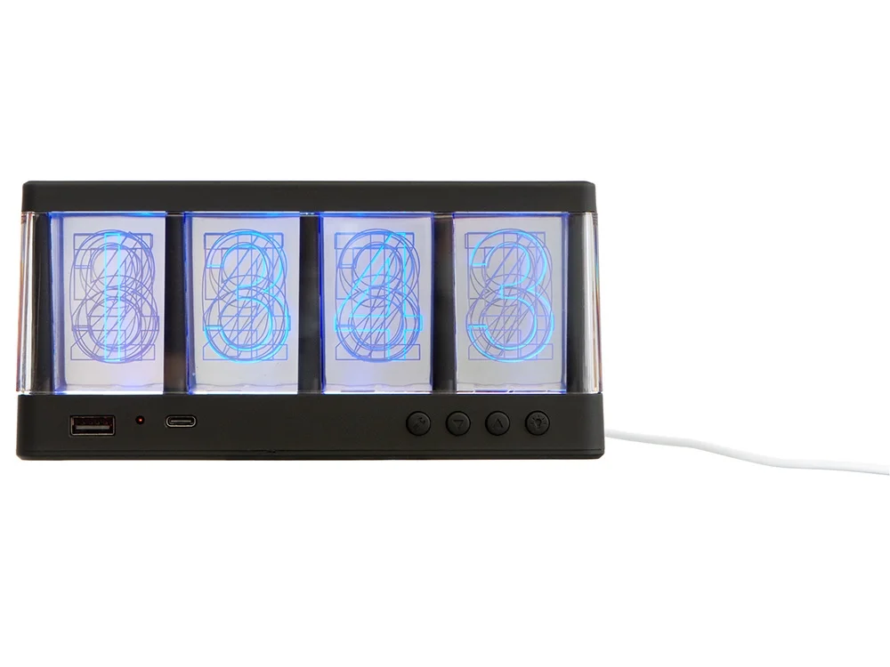 Часы с LED-подсветкой и беспроводной зарядкой Cyber 10 Вт черный - фото 3