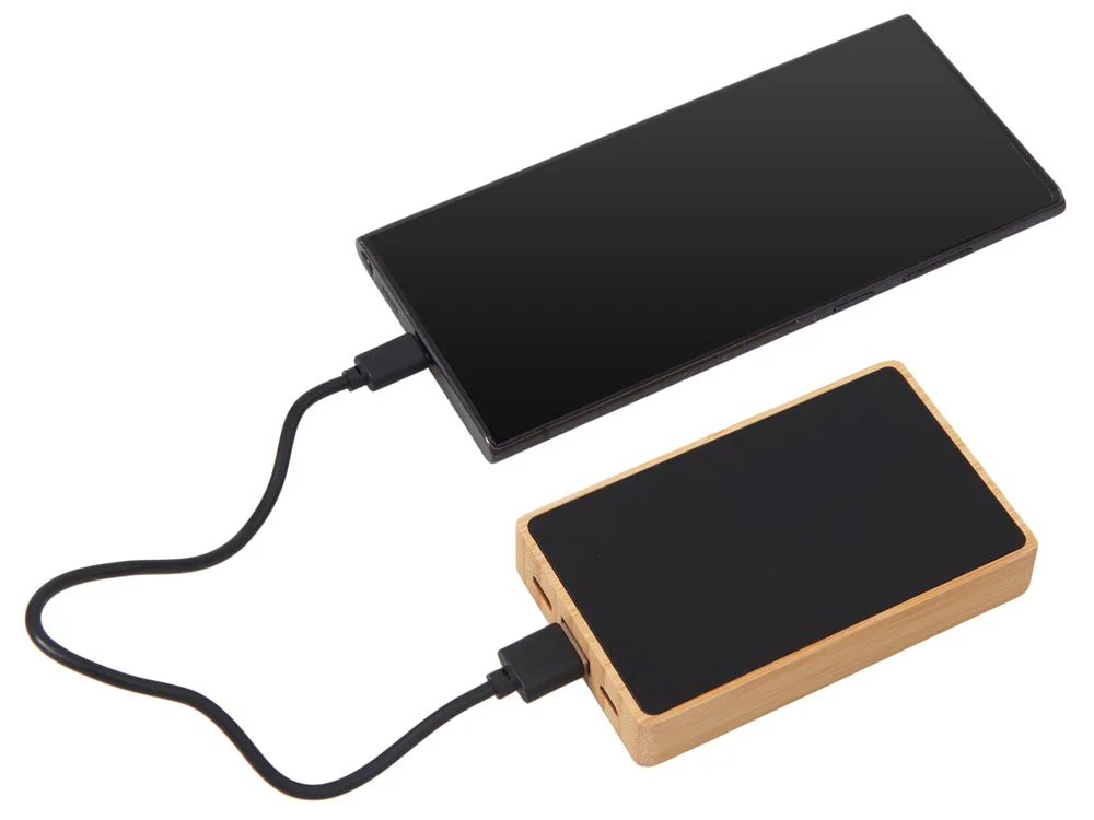 Внешний аккумулятор с подсветкой лого Reedia S2 5000 mAh черный/натуральный - фото 2
