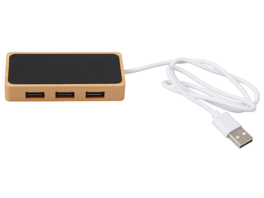 USB хаб с подсветкой лого Reedia S5 3USB 1Type C черный/натуральный - фото 4