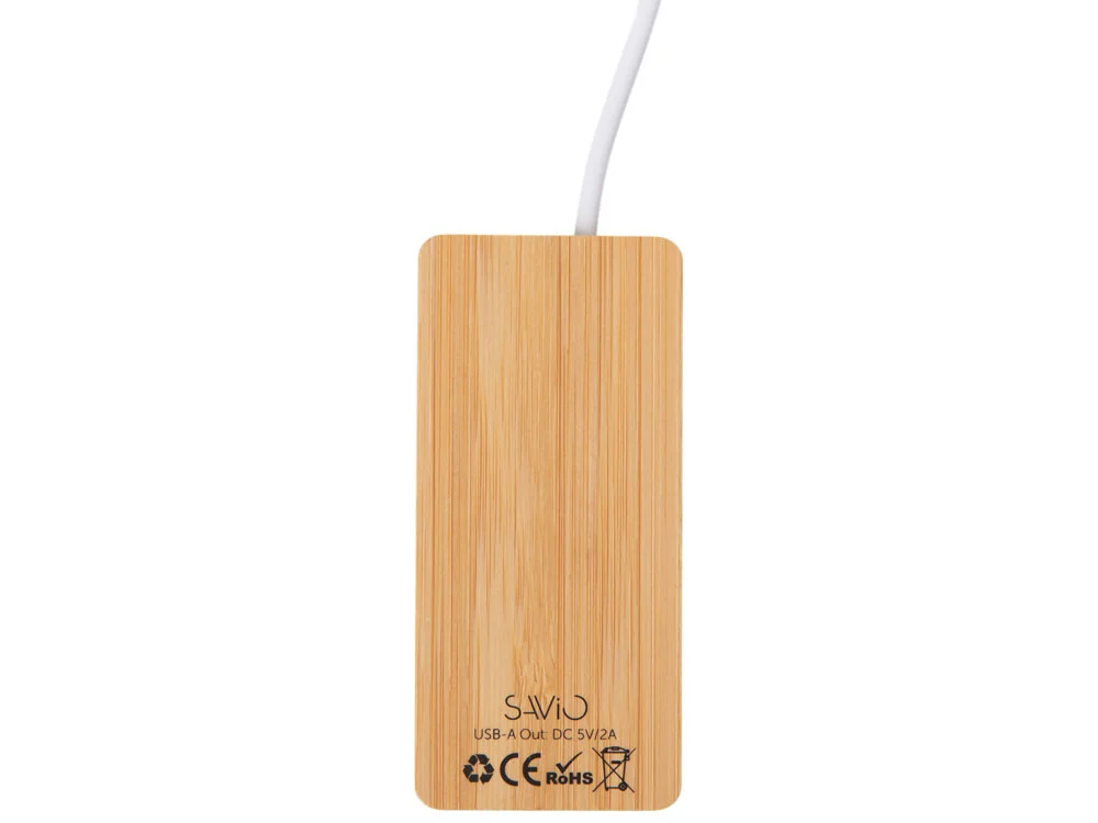 USB хаб с подсветкой лого Reedia S5 3USB 1Type C черный/натуральный - фото 6