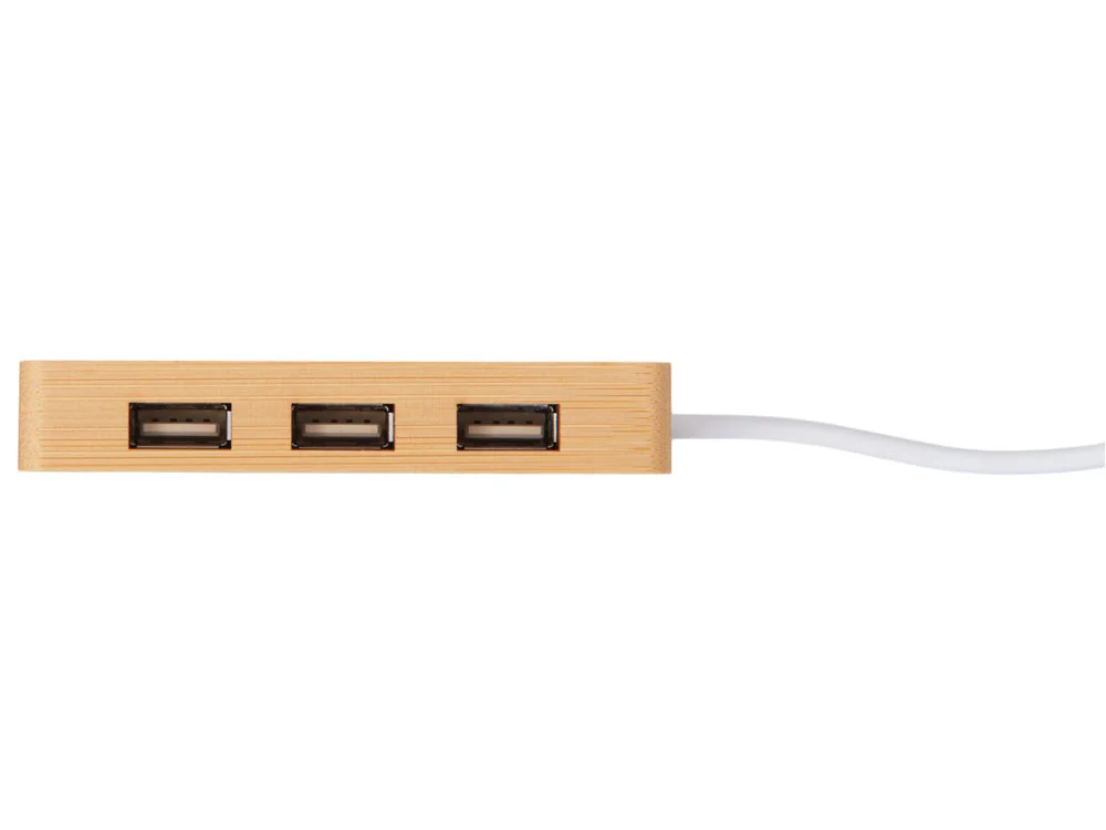 USB хаб с подсветкой лого Reedia S5 3USB 1Type C черный/натуральный - фото 7