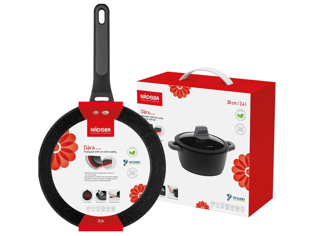 Сковорода блинная с антипригарным покрытием DARA 24 см черный серый - фото 7