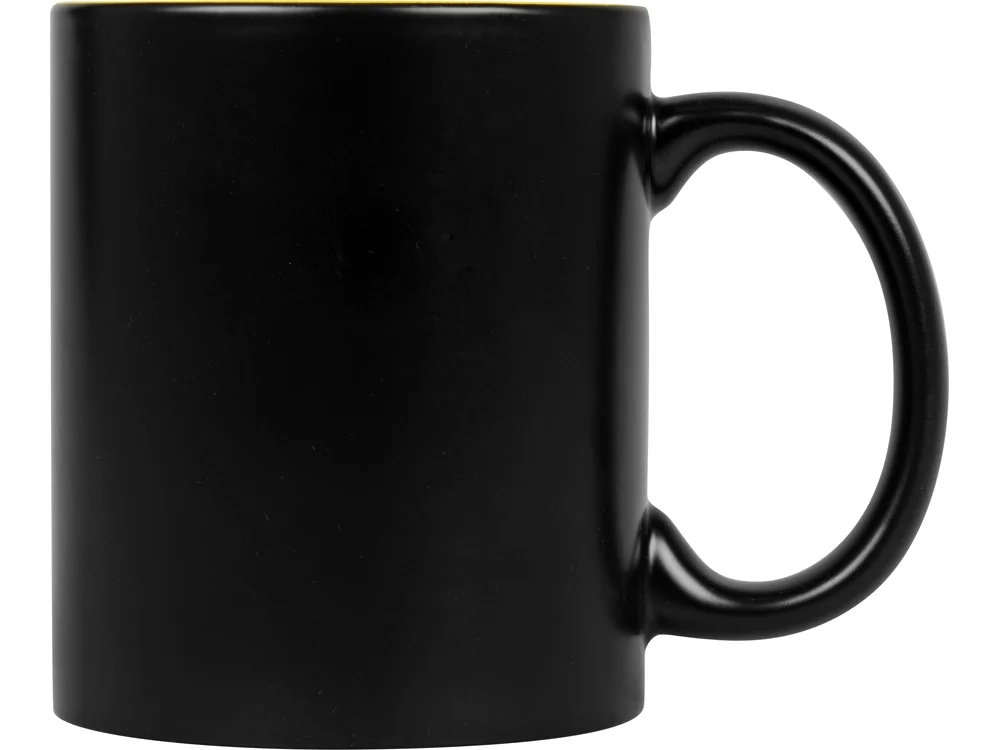 Кружка с покрытием для гравировки Subcolor BLK черный/желтый 320 мл - фото 3